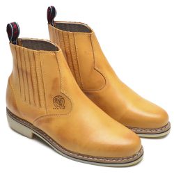 Bota Masculina Couro Legítimo Botina cor Bege 034 ... - Ipê Mulato