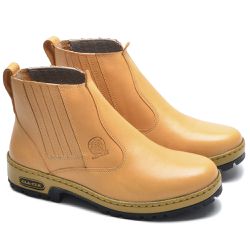 Bota Masculina Couro Legítimo Botina cor Bege 082 ... - Ipê Mulato