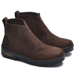 Bota Masculina Couro Legítimo Botina cor Café 082 ... - Ipê Mulato