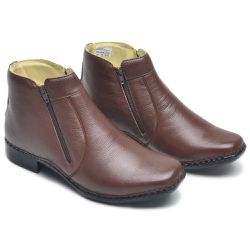 Bota Masculina Couro Legítimo Botina cor Chocolate... - Ipê Mulato