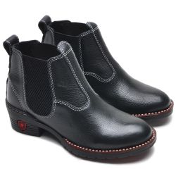 Bota Masculina Couro Legítimo Botina cor Preto 015... - Ipê Mulato