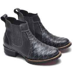 Bota Masculina Couro Legítimo Botina cor Preto 033... - Ipê Mulato