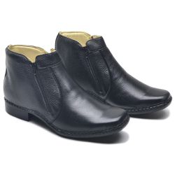 Bota Masculina Couro Legítimo Botina cor Preto 046... - Ipê Mulato