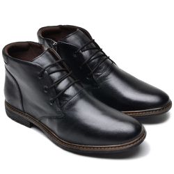Bota Masculina em Couro Legitimo Cor Preto 1005 -... - Ipê Mulato