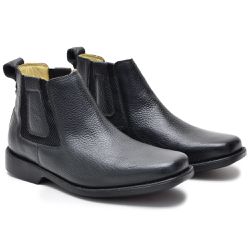 Botina masculina em couro legitimo cor Preto - CL... - Ipê Mulato