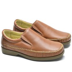 Mocassim unisexx de couro legitimo Whisky - CLA16... - Ipê Mulato