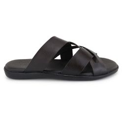 Chinelo Masculino Couro Elegante Classico 106C Caf... - Ipê Mulato