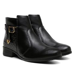 Bota VL Lisa Zíper Lateral Cor Preto - VLBOTF02P - Ipê Mulato