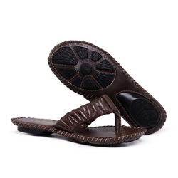 Chinelo De Couro Cor Pinhão - 12185.1 - NL121851PI - Ipê Mulato