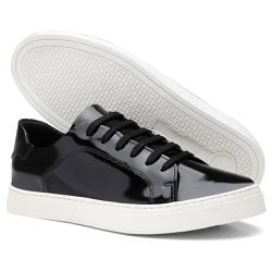 Tênis De Couro Cor Preto Verniz 25000 - QA25000B - Ipê Mulato