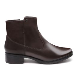 Bota Feminina Couro Botinha Coturno cor Café 264C ... - Ipê Mulato