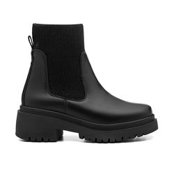 Coturno Feminino Couro Bota cor Preto Preto - FORK... - Ipê Mulato
