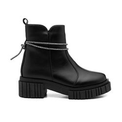 Coturno Feminino Couro Bota cor Preto - FORK310P - Ipê Mulato