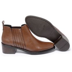 Bota Couro Legítimo Com Elástico Cor Marrom 6703 ... - Ipê Mulato