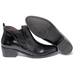 Bota Couro Legítimo Com Elástico Cor Preto 6507 FE... - Ipê Mulato