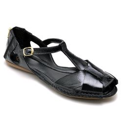 Sandalia Artesanal De Couro Cor Preto - 780 - QA78 - Ipê Mulato