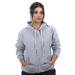 Moletom Canguru Com Capuz Feminino Cor Cinza - 68x... - Ipê Mulato