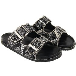 Sandalia Papete Strass Preto - YESBK9000P - Ipê Mulato
