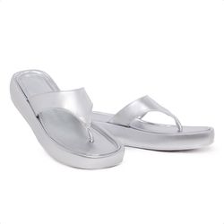 Papete Chinelo Asa Delta Flatform Prata - IPE20002... - Ipê Mulato