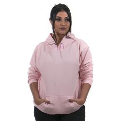 Moletom Canguru Com Capuz Feminino Cor Rosa Bebê -... - Ipê Mulato