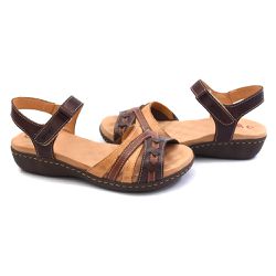 Sandália Feminina conforto Isttony Café/Amarela - ... - ISTTONY SHOES