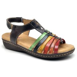 Sandalia Feminina Confortavel 223 Café Colorida. -... - ISTTONY SHOES