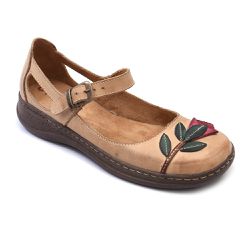 Sapatilha Feminina Com Detalhes de Flor TAUPE/LILA... - ISTTONY SHOES