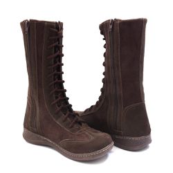 Bota Feminina Cano Longo Isttony Camurça Café - IS... - ISTTONY SHOES