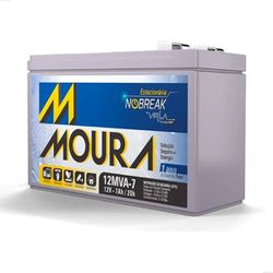 BATERIA ESTACIONARIA NOBREAK 12V 7A MVA7 MOURA - 17485 - TALCAR ACESSÓRIOS