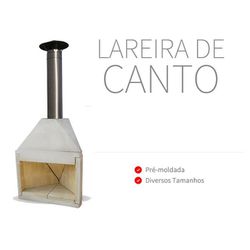 Lareira de Canto Pré Moldada Natural Refracon - XJ... - Itapiscinas