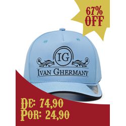 Boné Ivan Ghermany Azul Celeste Com Bordado Preto ... - Ivan Ghermany