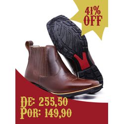 Botina Baladeiros Texana Country Masculina Couro T... - Ivan Ghermany