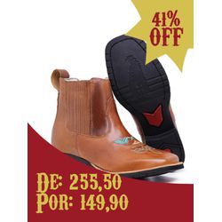 Botina Baladeiros Country Feminina Couro Mostarda ... - Ivan Ghermany