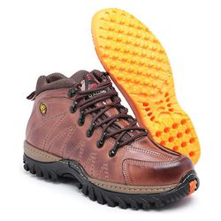 Bota Adventure Masculina Em Couro Pinhão 203 - J Calçados