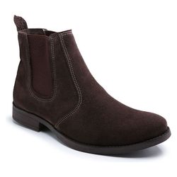 Bota Chelsea Masculina Marrom Couro Camurça - Café... - J Calçados