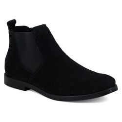Bota Chelsea Preta Couro Camurça Masculina 502 - J Calçados