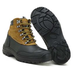 Bota Para Trabalho Cano Curto Masculina Preta e Ca... - J Calçados