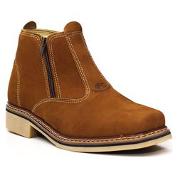 Botina Zíper Castor Masculina Bico Quadrado - Cast... - J Calçados