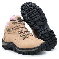 Bota Adventure Feminina Polo Urban Couro Areia e R... - J Calçados
