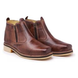 Botina Masculina Com Zíper Pinhão 0203 - J Calçados