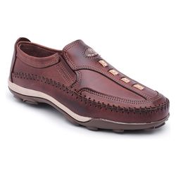 Sapatilha Masculina De Couro Pinhão 025 - J Calçados