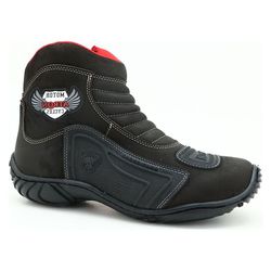 Bota De Motoqueiro De Couro Legítimo Nobuck Café 2... - J Calçados