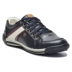 Sapatênis Preto Couro Masculino 410-02 - J Calçados
