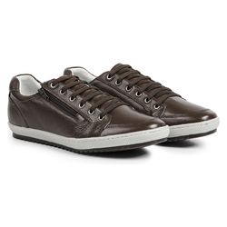 Sapatênis Com Zíper Masculino Café 4000 - J Calçados