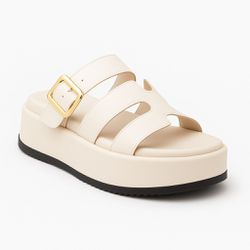 Papete Feminino Plataforma Macio Com Fivela - PAPE... - JECY SHOES