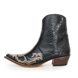 Botina Country Masculina Bico Fino Couro Anaconda ... - JM Country