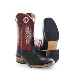 Bota Texana Carrapeta Cano Padrão Couro Mustang Pr... - JM Country