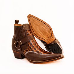 Botina Masculina Country Bico Fino Couro Floater M... - JM Country