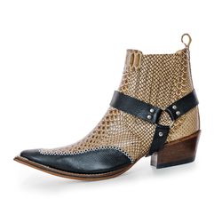 Botina Country Masculina Bico Fino Couro Anaconda ... - JM Country