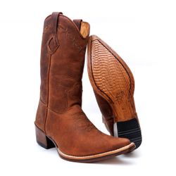 Bota Texana Masculina Bico Fino Couro Legítimo Bov... - JM Country